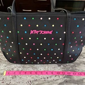 Betsey Johnson Black Tote with Colorful Studs